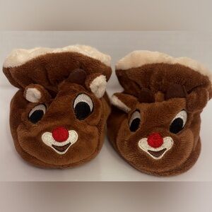 Rudolph The Red Nose Reindeer Infant Baby Unisex Booties Crib Shoes.